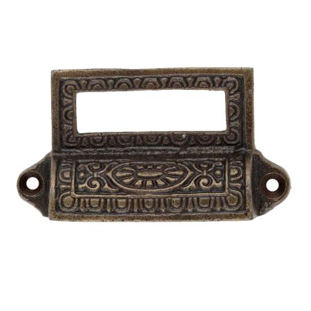 Antique Floral D Pull Iron Cabinet Handles